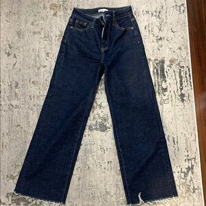 Dark Blue Wide-Leg Women Jeans